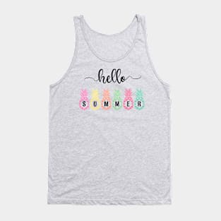 Hello Summer Pineapple design Tank Top